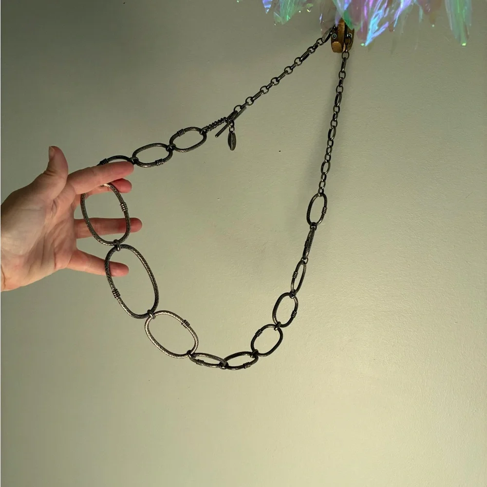 Y2K Whimsigoth Silver Toned Chain Link Slouchy Belt‎